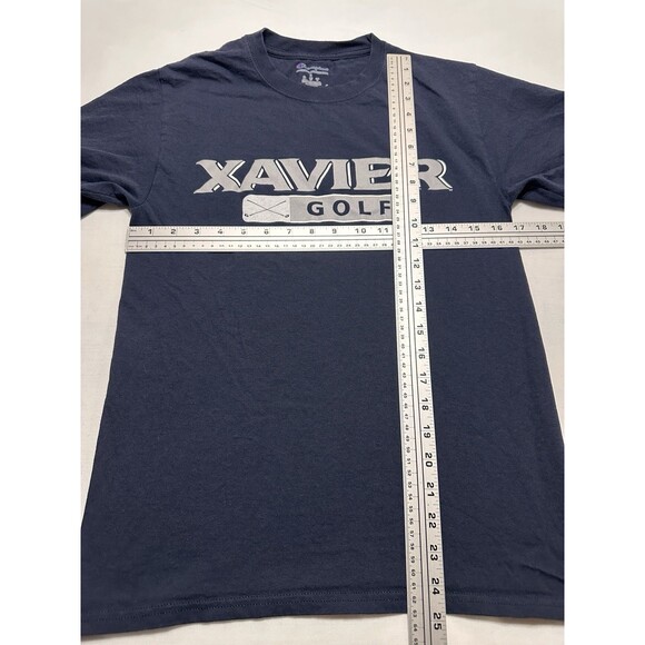 Xavier University Golf Champion Shirt Size Small Navy Cotton NCAA Musketeers - Picture 6 of 7